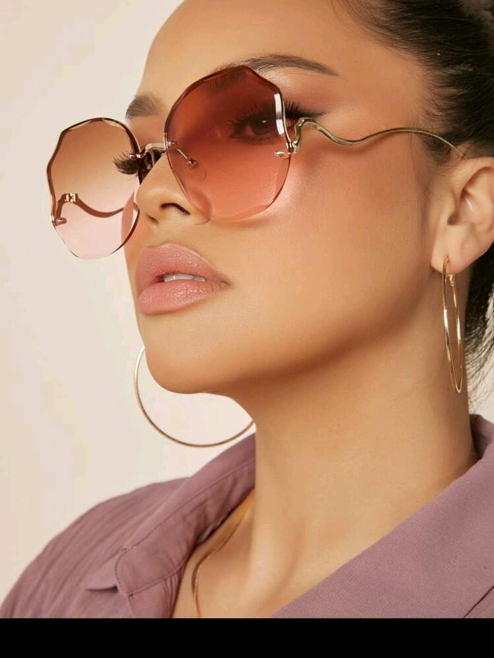 SHEIN Rose-Mauve Round Tinted Glasses. Fashion. Not For The Sun